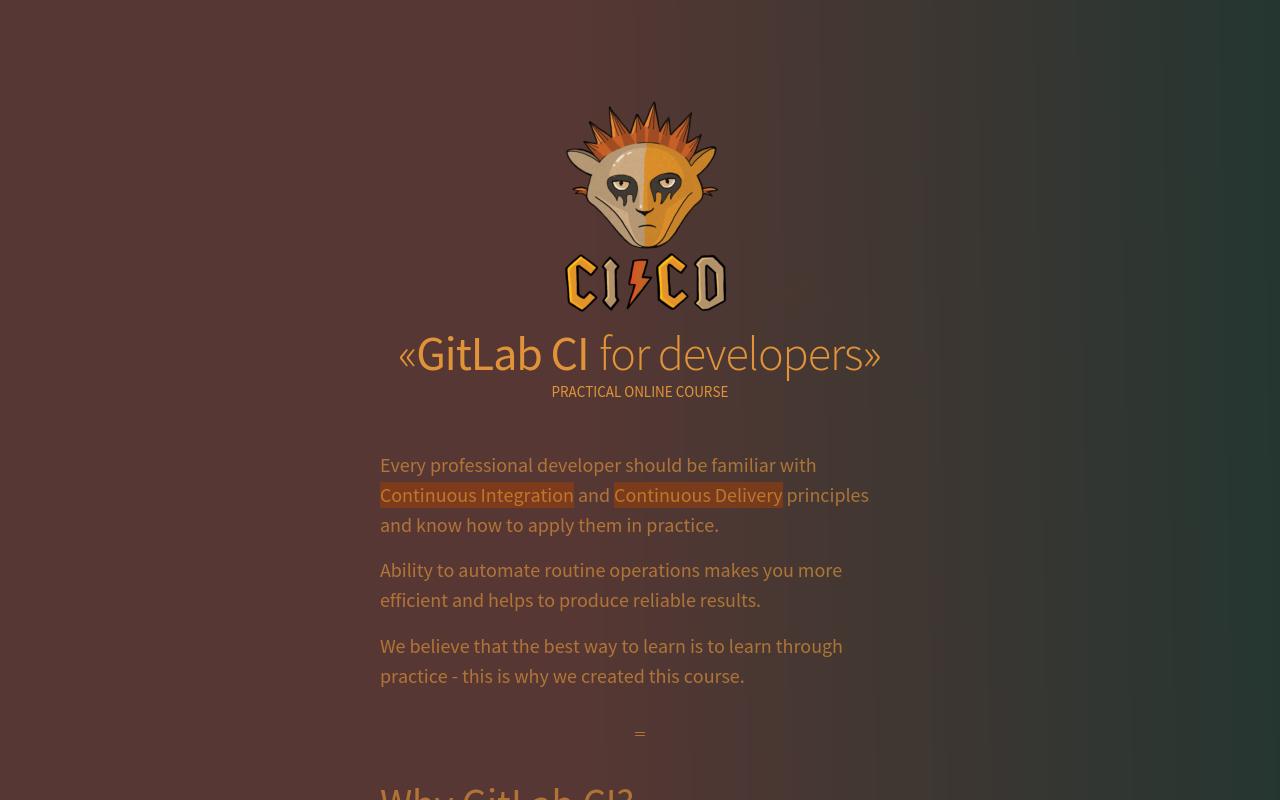 GitLab CI for developers - online course
